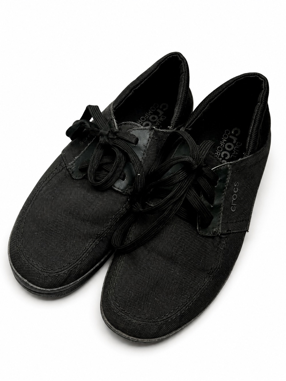 Crocs Santa Cruz Playa Mens Loafers Boat Shoes Mens Sz 7 Black Lightweight Comfy